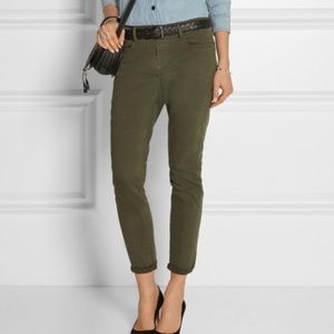 Frame Jeans Women’s 26 Le Garcon Ankle in 'Washed Military' Green